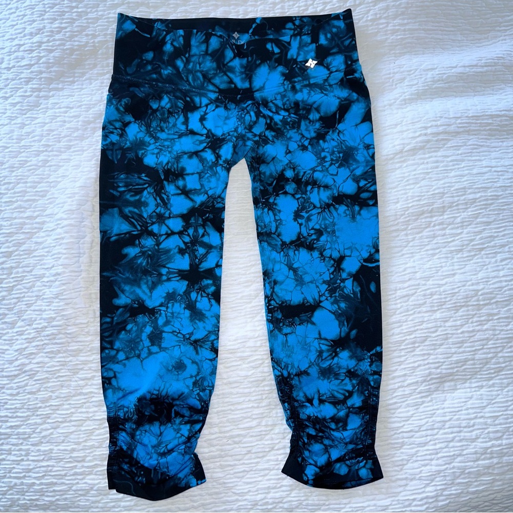 LN Nux Turquoise Black Tie Dye Tights 24” {Small} USA Made!